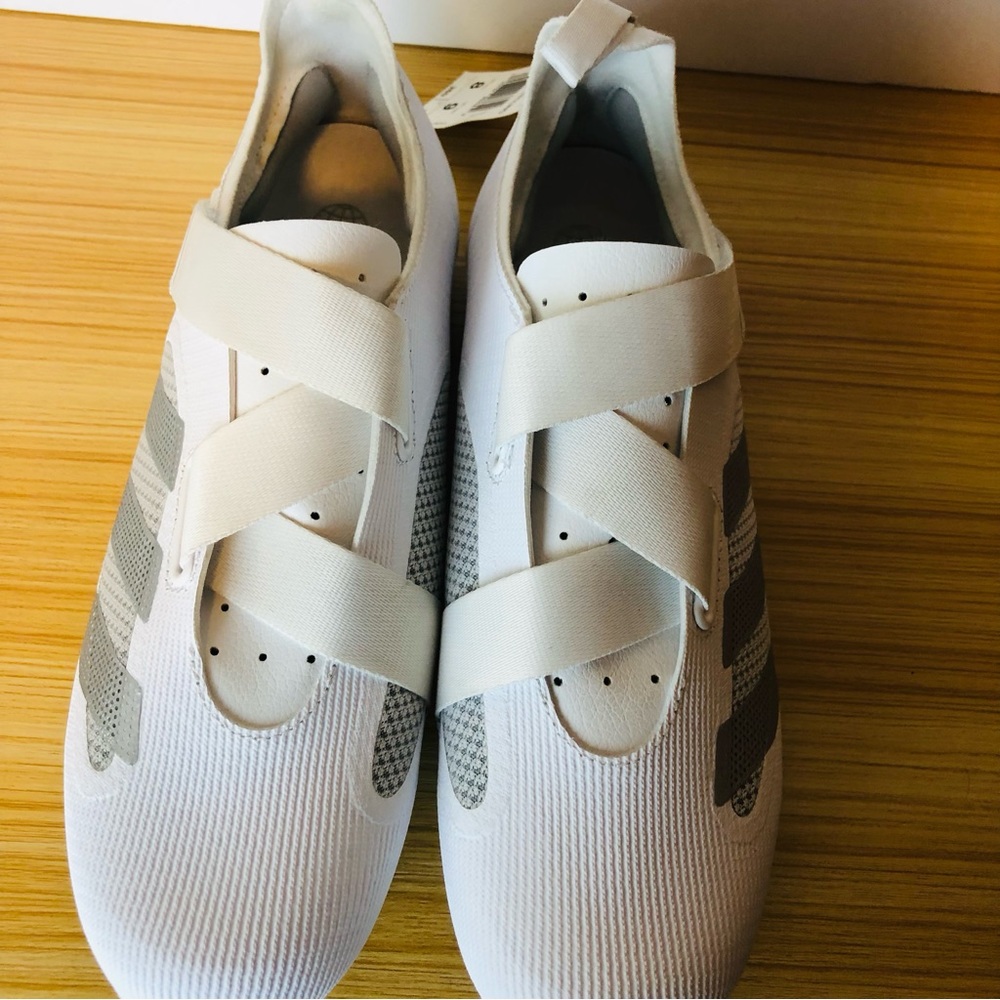 adidas White Athletic Shoes with Gray Accents